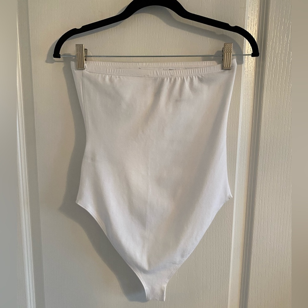 White Strapless Bodysuit | New